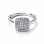 Preview: 925 Sterling Silber Ring mit Zirkonia – Eleganter Damen Silberring Pavé Quadrat Rhodiniert